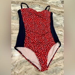 Boden swimsuit, red and navy, size 12